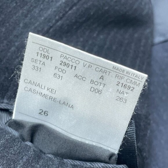 Canali Mens Black Pinstripe Cashmere Overcoat 3-Button 46R Made In Italy c159 - Picture 10 of 14